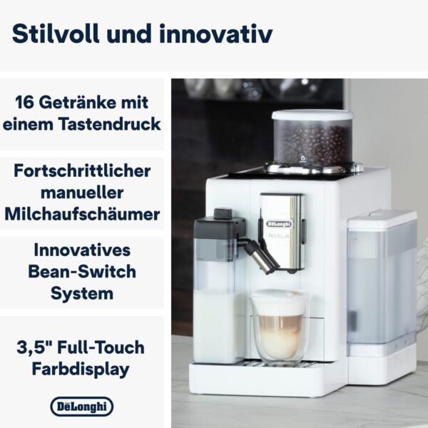 Kaffeevollautomat De’Longhi EXAM440.55.W Rivelia Milk Weiß - Image 3