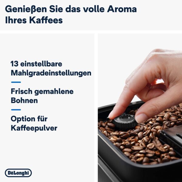 Kaffeevollautomat De’Longhi ECAM292.33.SB Magnifica Evo Silber und Schwarz - Image 3