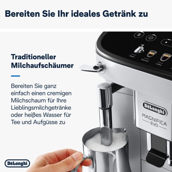Kaffeevollautomat De’Longhi ECAM292.33.SB Magnifica Evo Silber und Schwarz - Image 4