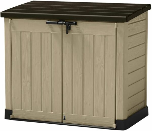 Keter Store it out Max Mülltonnenbox mit Gasdruckfeder, wetterfest, abschließbar, beige, 1.200 L, 145,5 x 82 x 125cm - Image 6