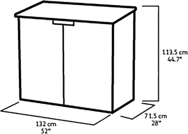 Keter Store it Out Nova Gartenschuppen aus Kunststoff, Außenmaße: 132 x 71.5 x 113.5 cm, 880l Fassungsvermögen, dunkelgrau, passend für 2x120l Mülltonnen, wetterfest, abschließbar - Image 2