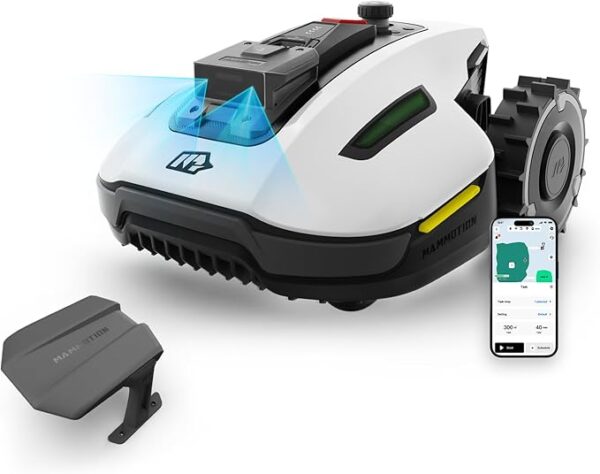 MAMMOTION YUKA Mini 500 Mähroboter ohne Begrenzungskabel, NetRTK+Vision, Keine RTK-Antenne erforderlich, Auto-Kartierung, Empf. 500m², Max. 700m², mit 4G-Modul, 50% Steigung