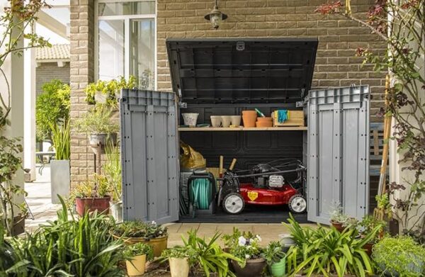 Keter Store-it-out Pro Mülltonnenbox, 145.5x82x123cm, Robuste Abfallbehälter-Lösung, 1200L, Wetterfest, Grau/Schwarz, UV-beständiges Polypropylen, Abschließbar - Image 5