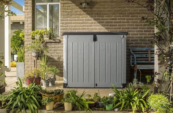 Keter Store-it-out Pro Mülltonnenbox, 145.5x82x123cm, Robuste Abfallbehälter-Lösung, 1200L, Wetterfest, Grau/Schwarz, UV-beständiges Polypropylen, Abschließbar - Image 6