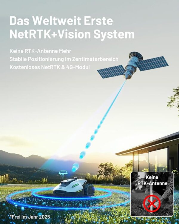 MAMMOTION YUKA Mini 500 Mähroboter ohne Begrenzungskabel, NetRTK+Vision, Keine RTK-Antenne erforderlich, Auto-Kartierung, Empf. 500m², Max. 700m², mit 4G-Modul, 50% Steigung - Image 6