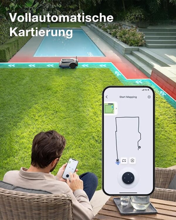 ECOVACS GOAT G1-800 Mähroboter 800㎡ ohne Begrenzungskabel, vollautomatischer kartierender Rasenroboter, Ultra-Weitband+Vision+GPS-Positionierung, 16-Zonen-Management, intelligente Hindernisvermeidung - Image 2