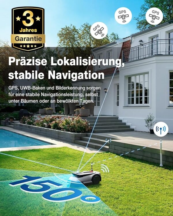 ECOVACS GOAT G1-800 Mähroboter 800㎡ ohne Begrenzungskabel, vollautomatischer kartierender Rasenroboter, Ultra-Weitband+Vision+GPS-Positionierung, 16-Zonen-Management, intelligente Hindernisvermeidung - Image 5