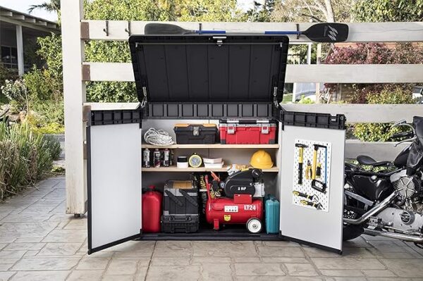 Keterbox Premier XL, 1150l Fassungsvermögen, Außenmaße (BxHxT): 141 x 123.5 x 82 cm, passend für 2X 240l Mülltonnen, wetterfest, wasserdicht - Image 6