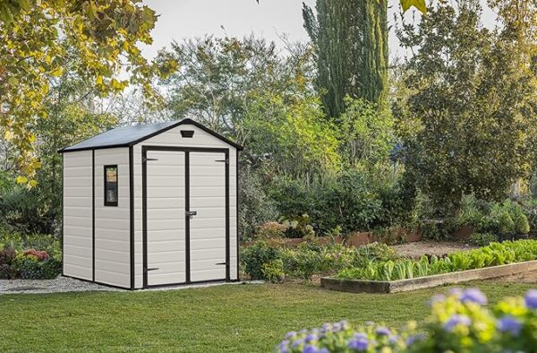 Keter Manor 6x8DD Gartenhaus wetterfest 7.6m³, Kunststoff, Outdoor, Außenmaße: BxTxH:185 x 236 x 227 cm, Innenmaße: 169 x 222 x 219 cm, beige - Image 6