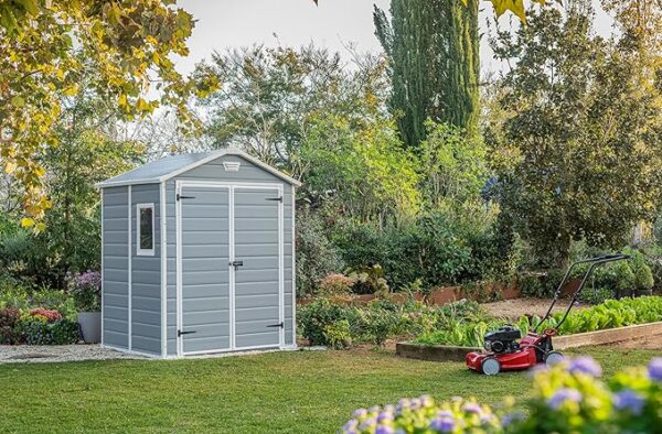 Keter Manor 6x5DD Gartenhaus wetterfest 4.8m³, Kunststoff, Outdoor, Außenmaße: BxTxH:185x152x226cm, Innenmaße: BxTxH:169x138x219cm, grau - Image 3