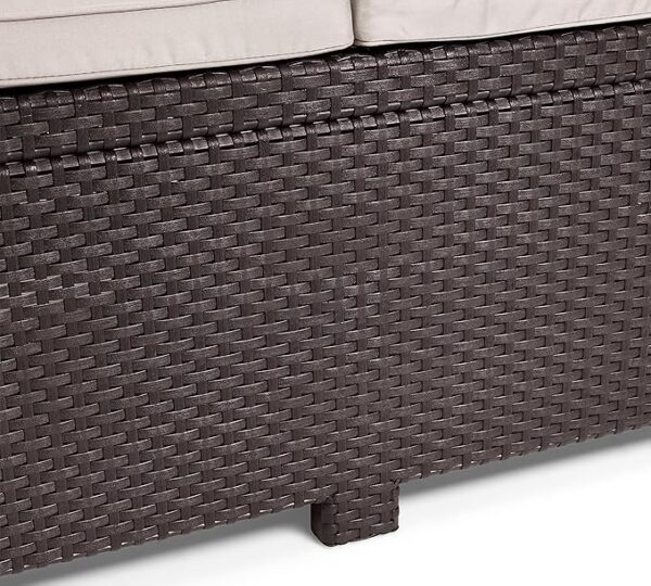 Allibert by Keter Gartenlounge Sofa Victoria, braun/taupe, 2-Sitzer, inkl. Sitz- und Rückenkissen, Kunststoff, flache Rattanoptik - Image 6