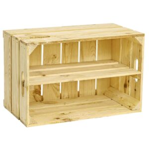 Obstkistenregal – Natur mit Mittelbrett – 54x30x35cm