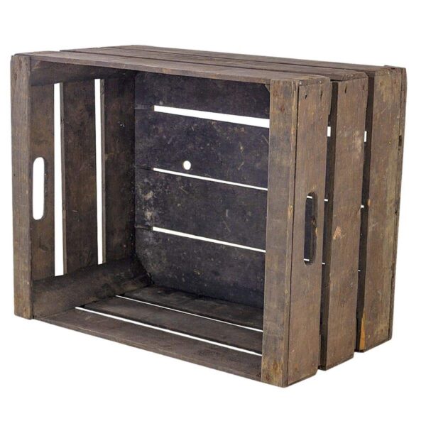 Alte Obstkiste – Bundesformat Kiste mit Leiste – 49x39x28cm