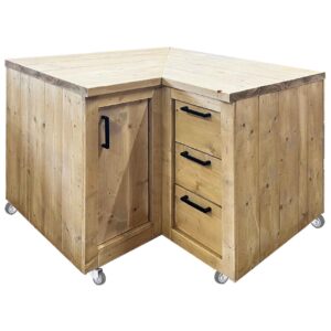 Outdoor Küche aus Bauholz – Eckmodul – Grilltisch aus Holz