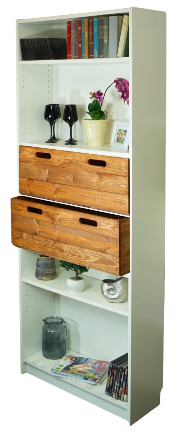 Holzkiste für Ikea Billy Regal – Vintage Ocker – Einschubkiste – Holz Kisten Box – 76x25x27cm - Image 5