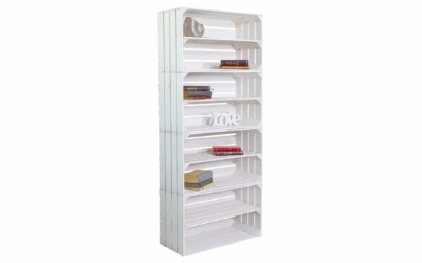 Bücherregal – Wandregal aus Holzkisten in weiß - Image 2