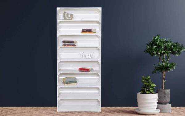 Bücherregal – Wandregal aus Holzkisten in weiß