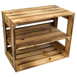 Geflammtes Holzkisten Regal – Display Edition 50x40x30cm