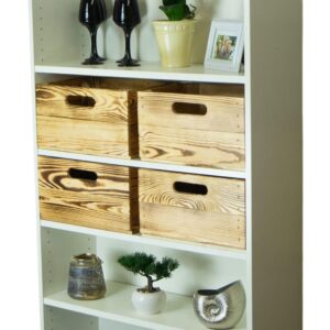 Kisten für Billy Regal – Geflammt – Einschubkisten – Holzkiste Box – 36x25x20cm