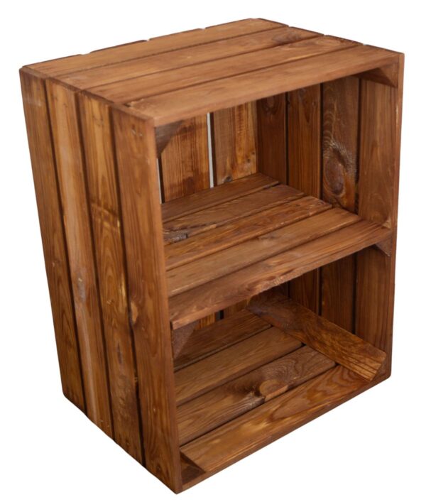 Holzkiste mit Regalboden ocker – Regalkiste