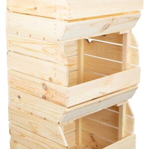 3er Set – Obstkiste Natur- Apfelkisten Regal – Zum Lagern & Aufbewahren