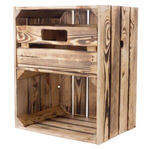 Geflammte Kiste mit Schublade – 50x40x30cm – Regalkiste
