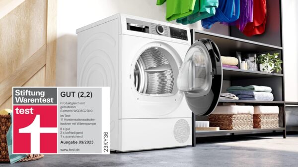 Bosch Wärmepumpentrockner für 8 kg Wäsche, Serie 6, 176 kWh pro Jahr, Auto Dry, Anti Vibration-Design, Sensitive Drying-System, Umweltfreundliches Kühlmittel, Weiß, - Image 5