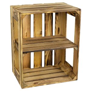 Flammbierte Holzkiste – Regal Kiste – 50x40x30cm