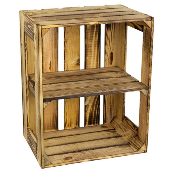 Flammbierte Holzkiste – Regal Kiste – 50x40x30cm