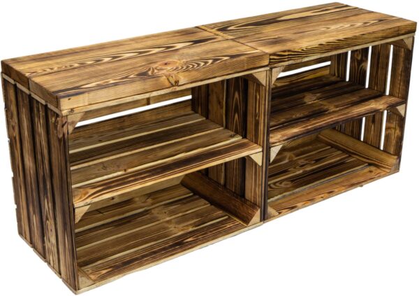 Sitzkiste aus Holz – Holzkiste mit Planke zum Sitzen – Dekorieren – Regal - Image 3