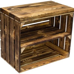 Sitzkiste aus Holz – Holzkiste mit Planke zum Sitzen – Dekorieren – Regal