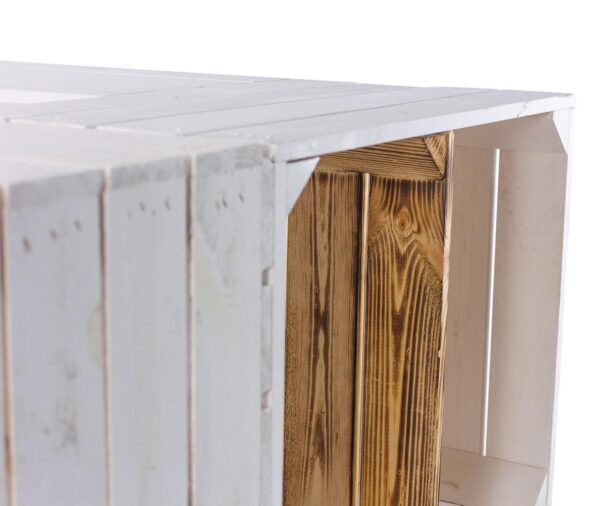 Weißer Weinkisten Tisch – Holzkisten Couchtisch – Möbel - Image 4
