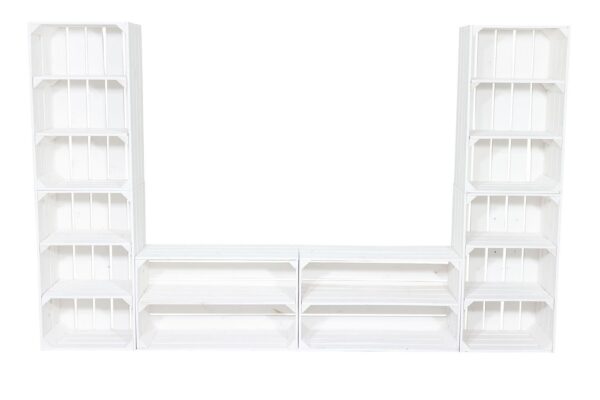 Holzkisten Wohnwand – TV-Board – Wohnzimmer Regalwand – Wandregal weiß - Image 5