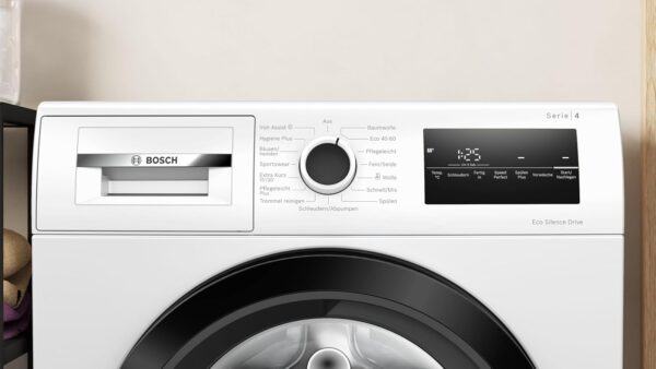 Bosch WAN282K3, Serie 4, Frontlader Waschmaschine, 8 kg, 1400 UpM, SpeedPerfect, Maximale Energie- und Wasserersparnis, Nachlegefunktion, besonders hygienisch, AquaStop, IronAssist - Image 3