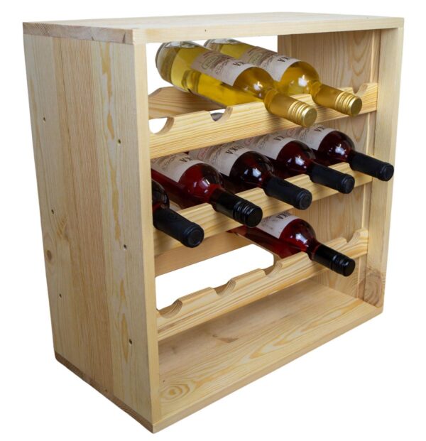 Weinkisten Regal – Natur – Flaschenregal für 15 Flaschen – Weinregal – Weinschrank - Image 2