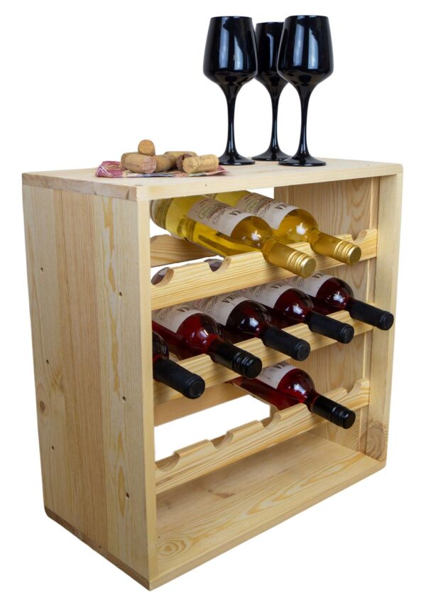 Weinkisten Regal – Natur – Flaschenregal für 15 Flaschen – Weinregal – Weinschrank