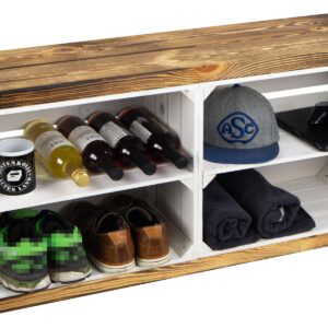 Sitzbank – Sitzkiste aus Holz zum Sitzen mit Stauraum – Regal – Holzkisten Möbel