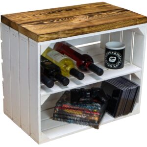 Sitzkiste aus Holz – Holzkiste zum Sitzen – Weiß