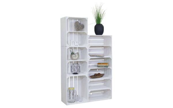 Holzkisten Regal Set weiß – Zum Aufbewahren – Dekorieren – Verstauen - Image 2